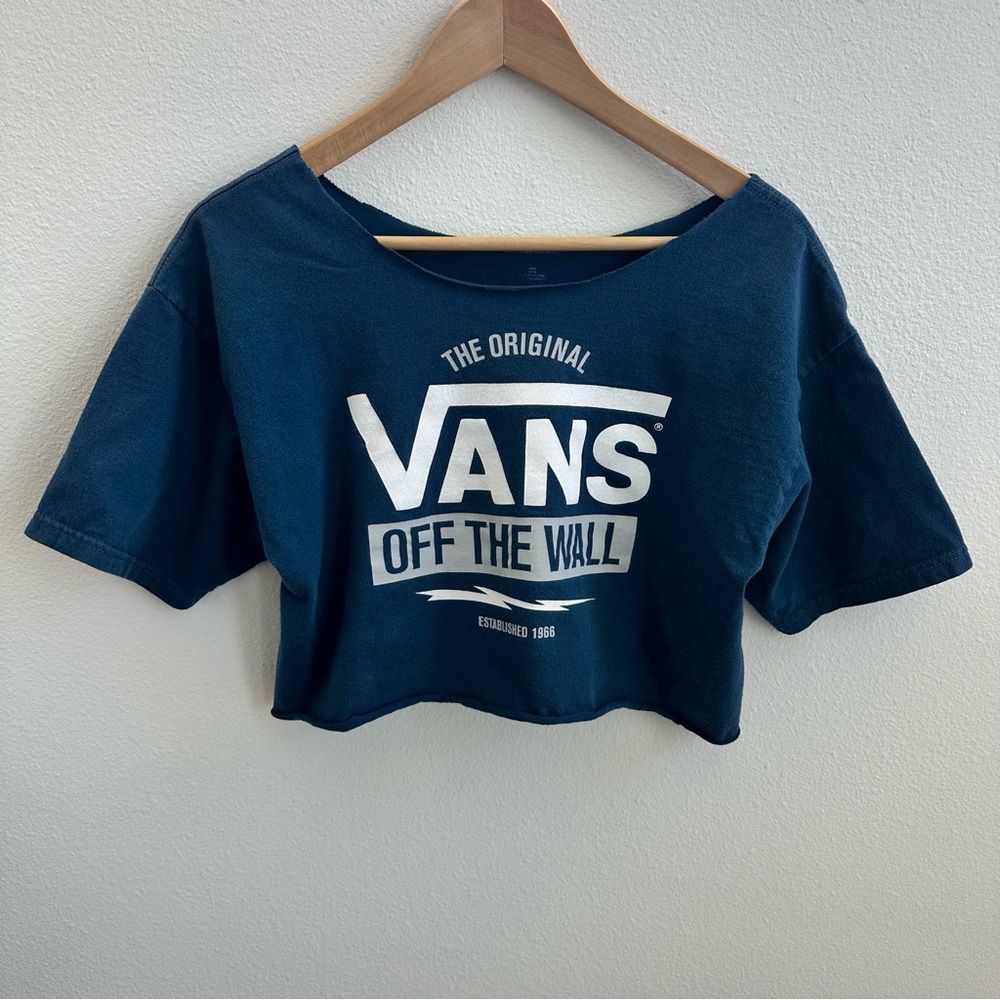 Vans Navy Blue Logo Crop Top